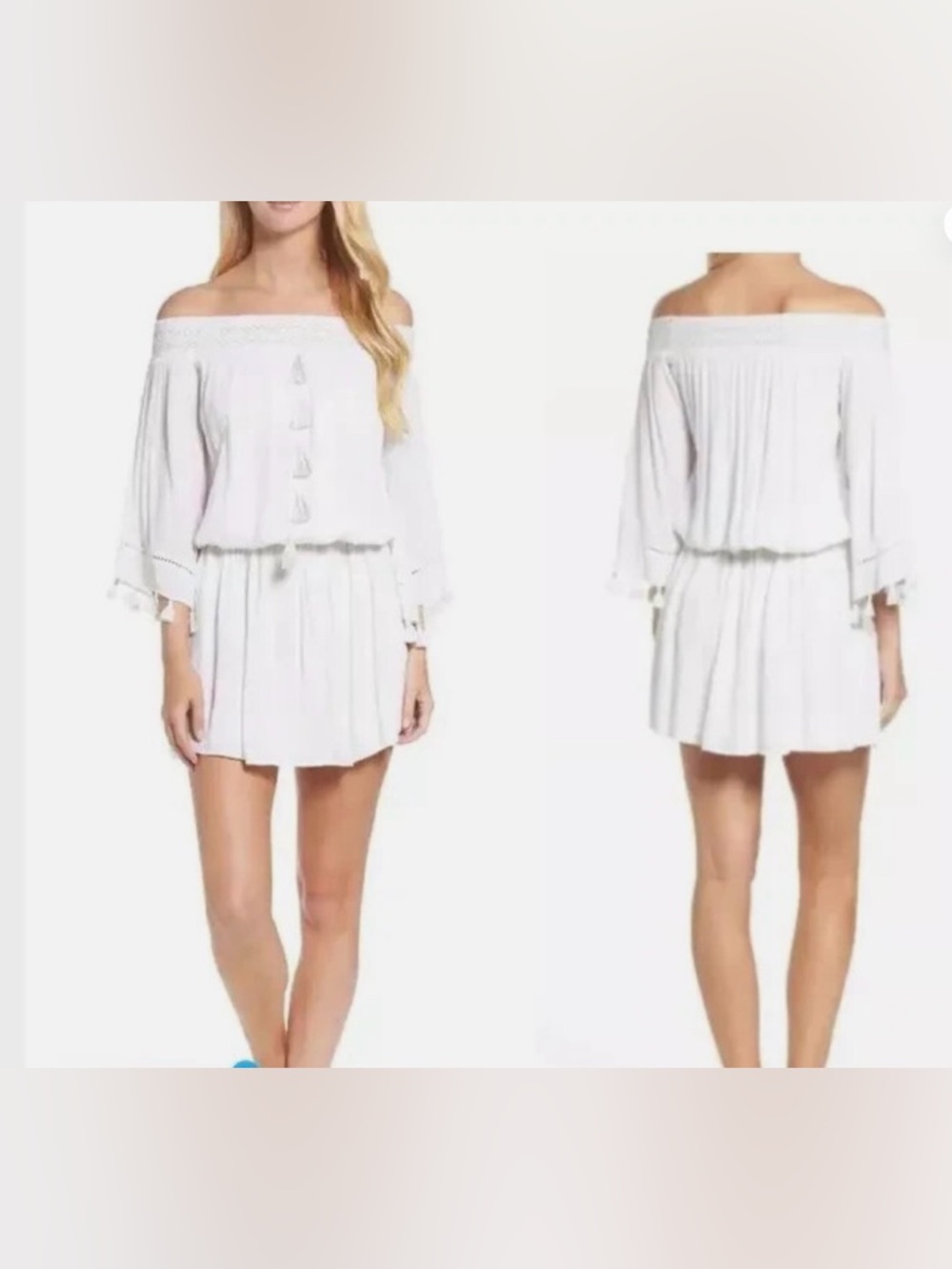 Like New Lilly Pulitzer White Textured Off-Shoulder Dress